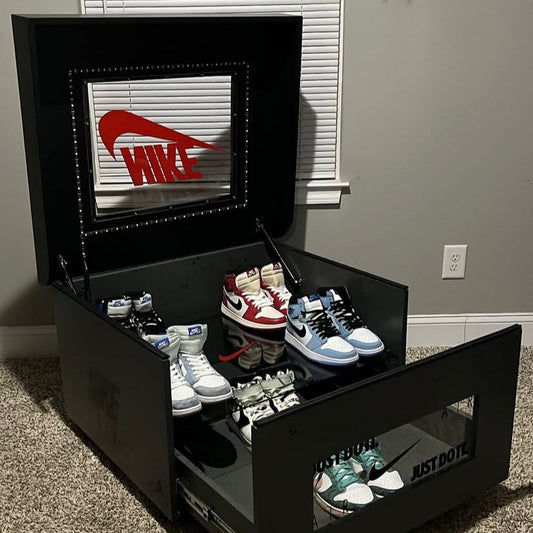 Nike sneaker storage with LED vibes